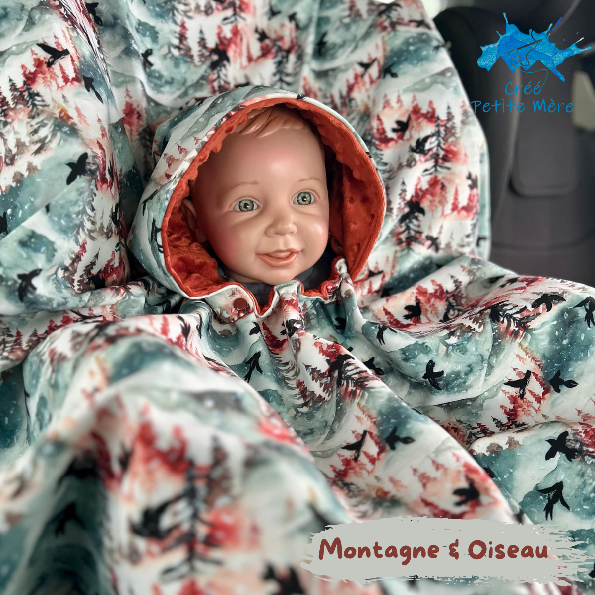 Poncho Montagne & Oiseau – Crée Petite Mère