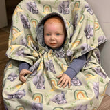 Poncho Softshell Câlin d'éléphant + Capuchon Amovible