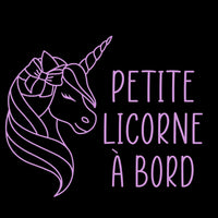 Autocollant Voiture Petite Licorne à Bord