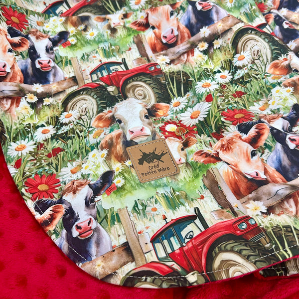 Poncho Softshell Vache & Tracteur + Capuchon Amovible