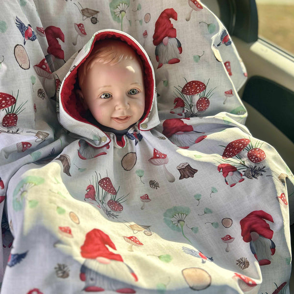 Poncho Softshell Gnome Champignon + Capuchon Amovible