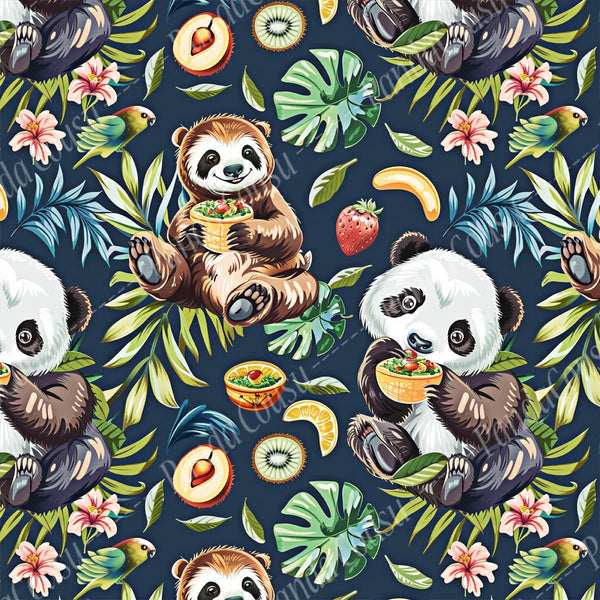 Mousseline Panda & Paresseux