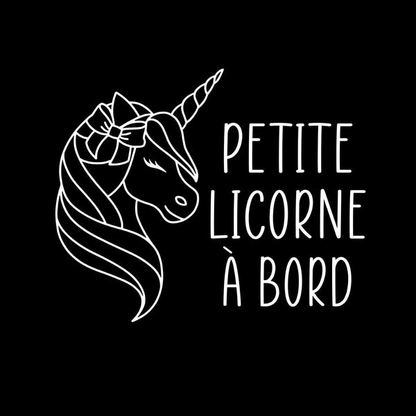 Autocollant Voiture Petite Licorne à Bord