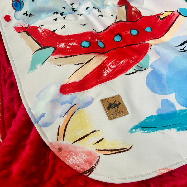 Poncho Softshell Avion coloré + Capuchon Amovible