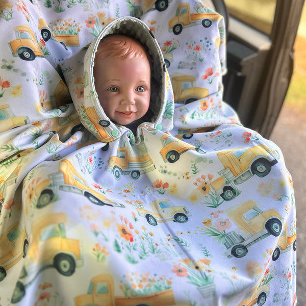 Poncho Softshell Livraion Floral + Capuchon Amovible