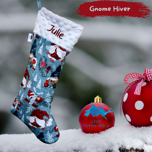 Bas De Noel Gnome D'hiver