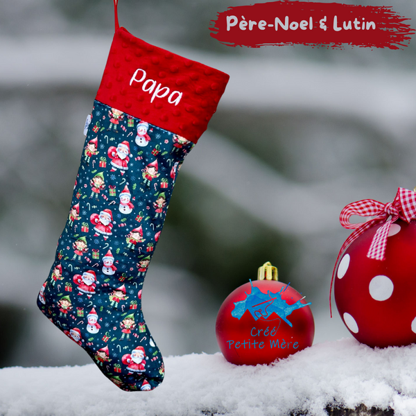 Bas De Noel Père Noel & Lutin