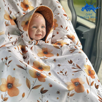 Poncho Softshell Floraison Miel + Capuchon Amovible