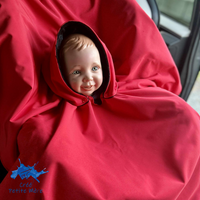 Poncho Softshell Rouge/Noir + Capuchon Amovible