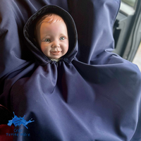 Poncho Softshell Marine/Noir + Capuchon Amovible