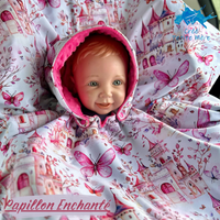 Poncho Softshell Papillon Enchanté + Capuchon Amovible
