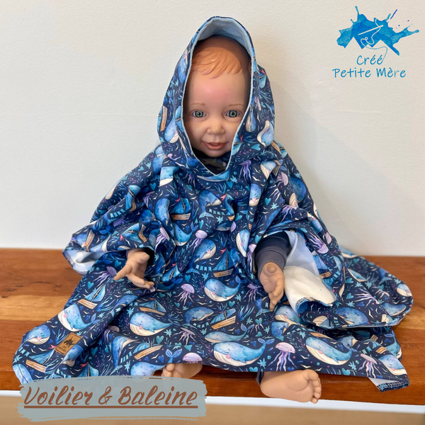 Poncho Serviette Baleine & Voilier