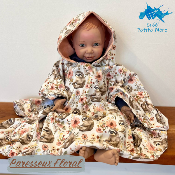 Poncho Serviette Paresseux Floral
