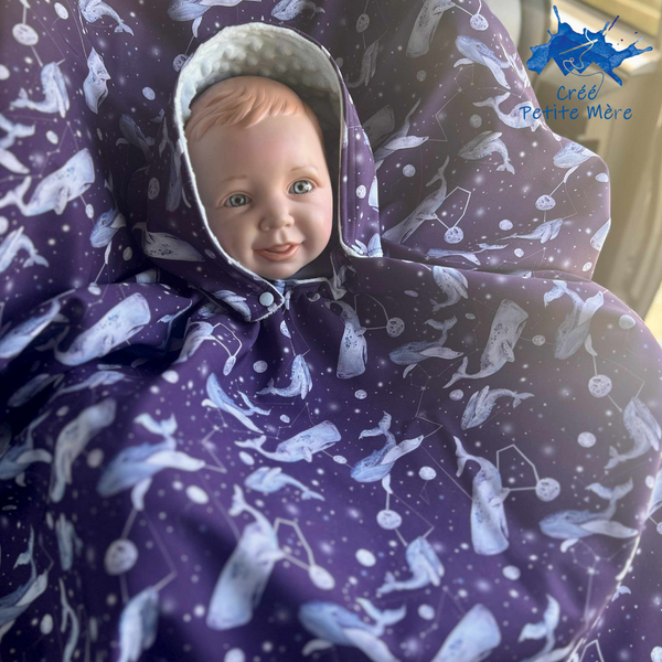 Poncho Softshell Constellation Baleine + Capuchon Amovible
