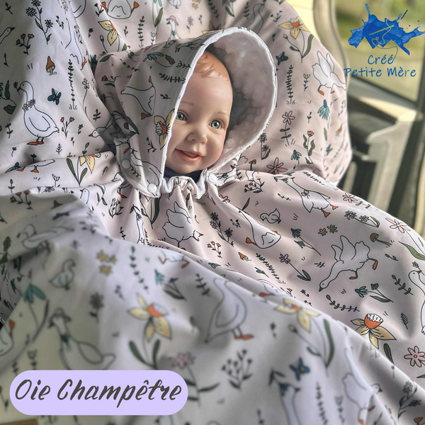 Poncho Softshell Oie Champêtre + Capuchon Amovible