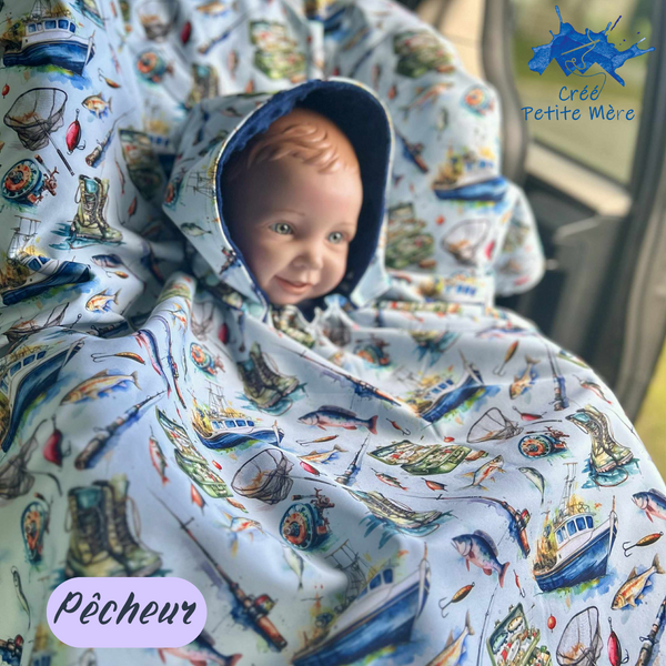 Poncho Softshell Pêcheur + Capuchon Amovible