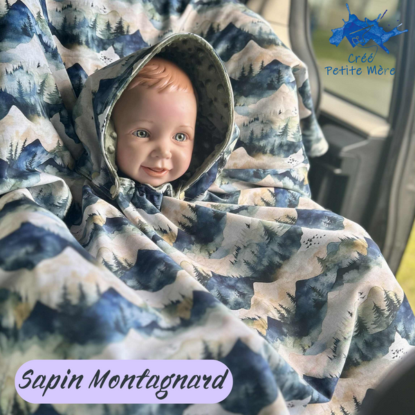 Poncho Softshell Sapin Montagnard + Capuchon Amovible