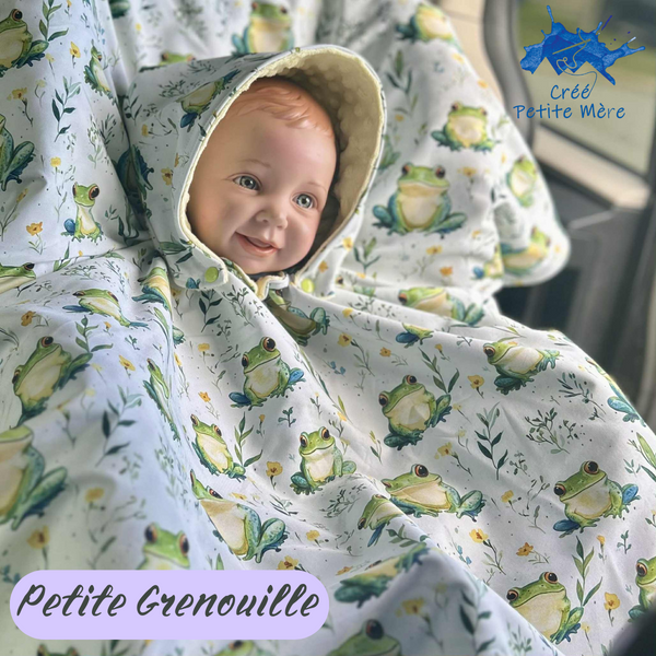 Poncho Softshell Petite Grenouille + Capuchon Amovible