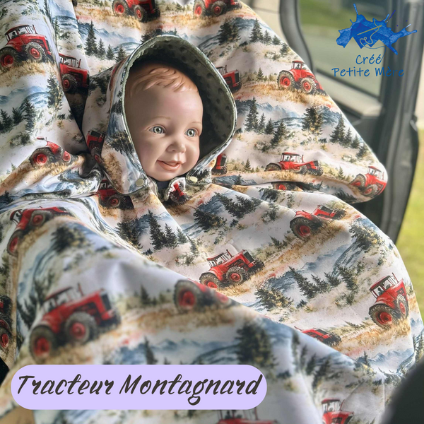 Poncho Softshell Tracteur Montagnard + Capuchon Amovible