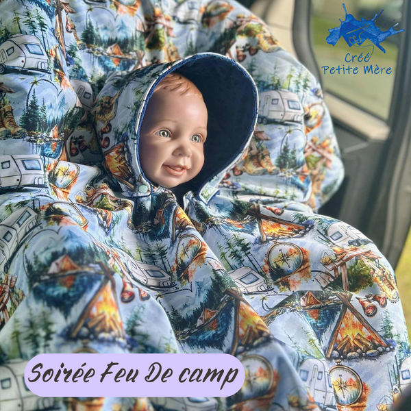 Poncho Softshell Soirée Feu De Camp + Capuchon Amovible