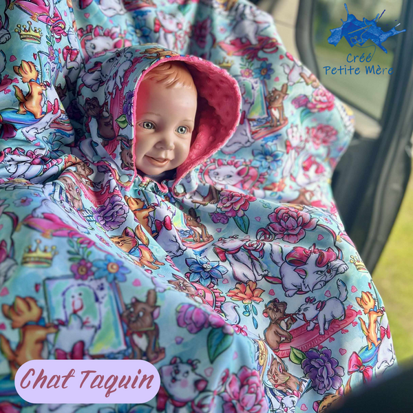 Poncho Softshell Chat Taquin + Capuchon Amovible