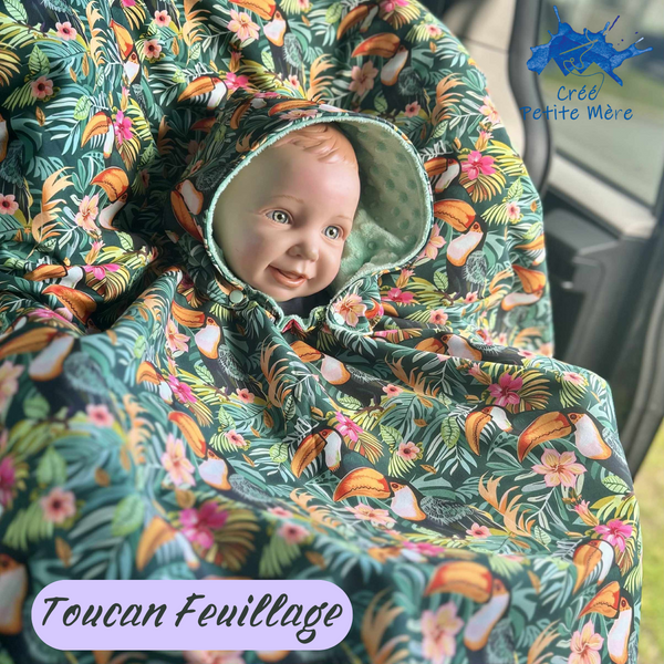 Poncho Softshell Toucan Feuillage + Capuchon Amovible