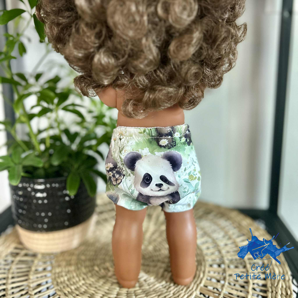 Couche Poupée Panda Floral