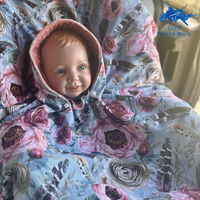 Poncho Softshell Fleurs & Plume + Capuchon Amovible