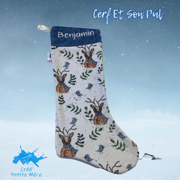 Bas De Noel Cerf Et Son Pul
