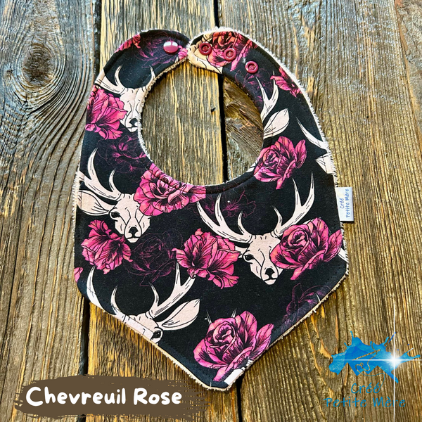 Bavoir Chevreuil Rose