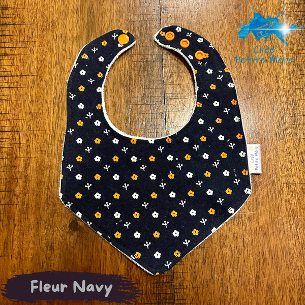 Bavoir Fleurs Navy