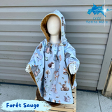 Poncho Animaux Forêt Sauge