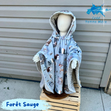 Poncho Animaux Forêt Sauge