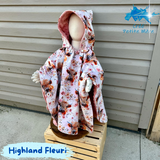 Poncho Vache Highland En Fleurs
