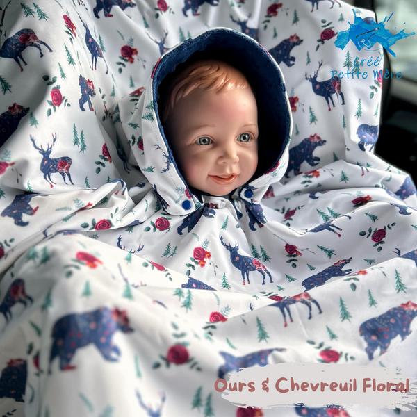 Poncho Ours & Chevreuil Floral