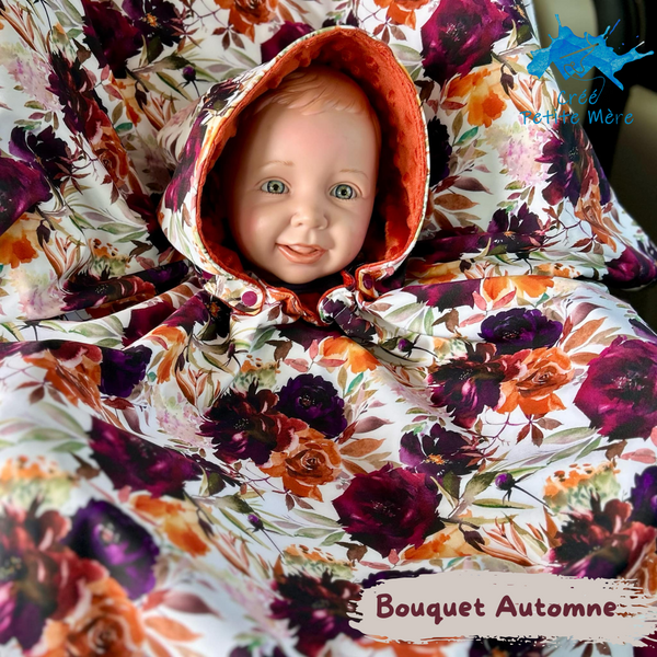 Poncho Softshell Bouquet Automne  + Capuchon Amovible