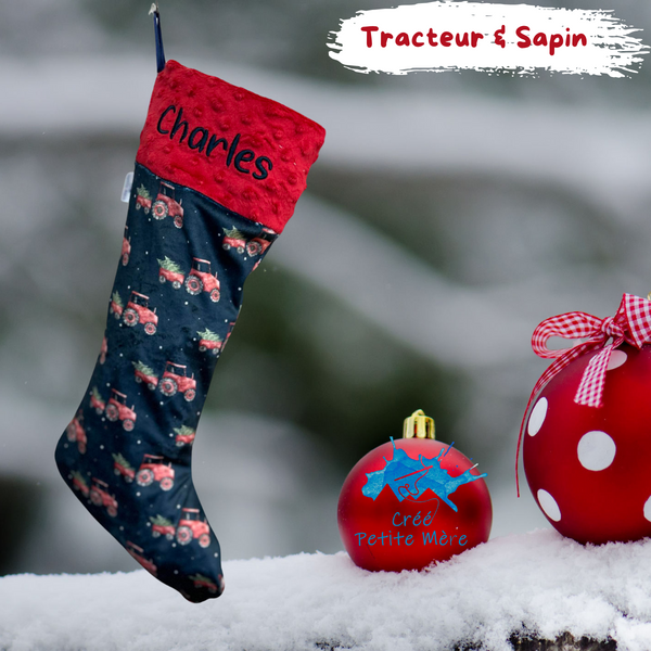 Bas De Noel Tracteur & Sapin