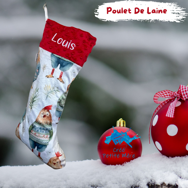 Bas De Noel Poulet De Laine
