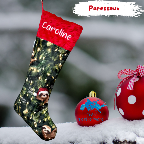 Bas De Noel Paresseux Guirlande