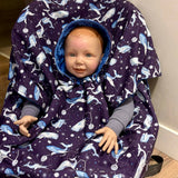 Poncho Softshell Baleine constellation + Capuchon Amovible