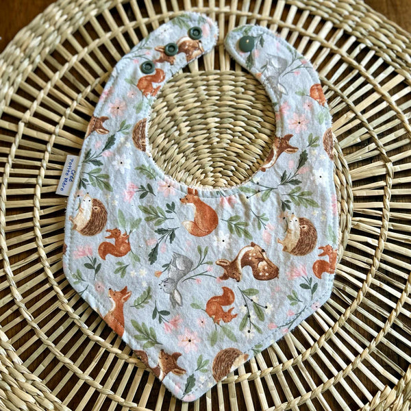Bavoir Animaux Forêt Floral