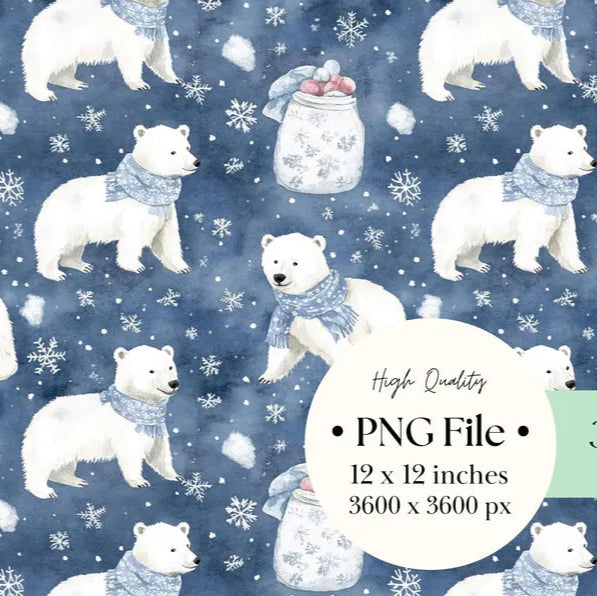 Bas De Noel Ours Polaire & Flocon