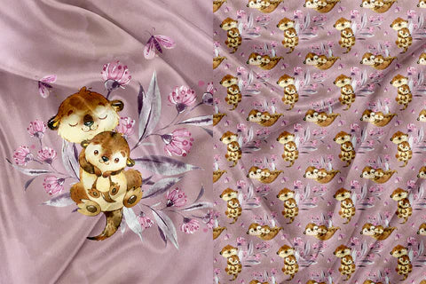 Doudou Loutre Maternelle Rose