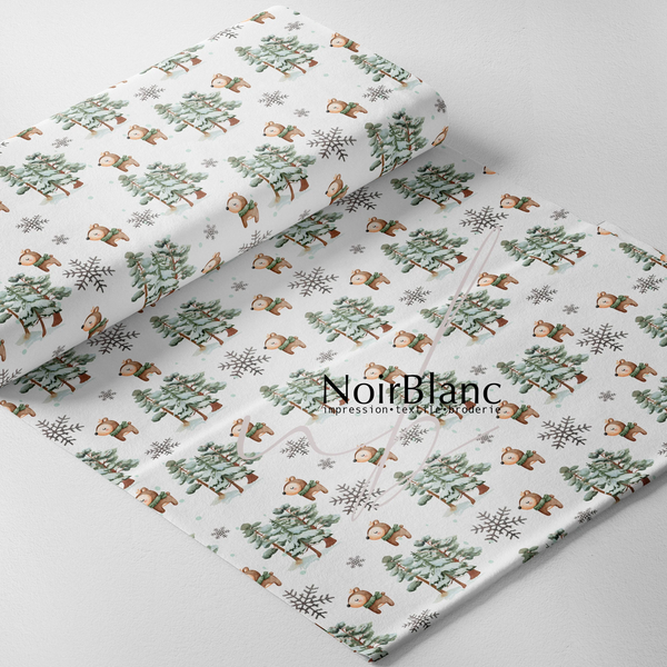 Bas De Noel Renne Foulard & Sapin