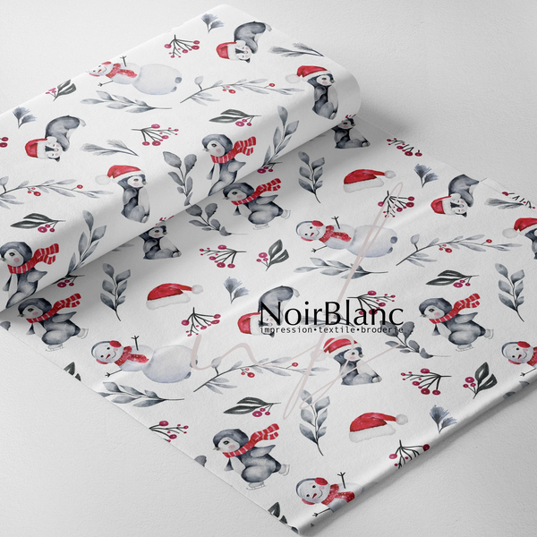 Bas De Noel Pingouin Noir & Rouge
