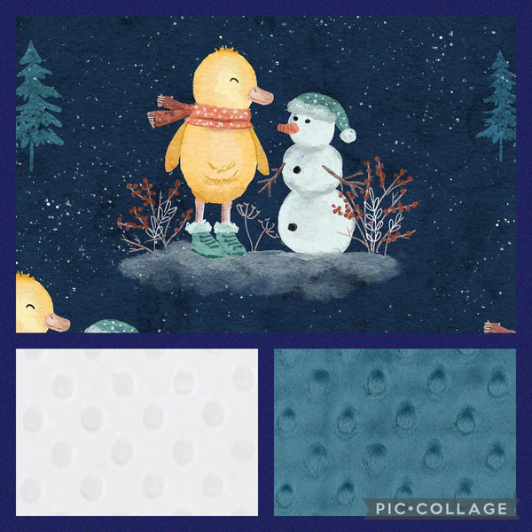 Bas De Noel Canard & Bonhomme De Neige